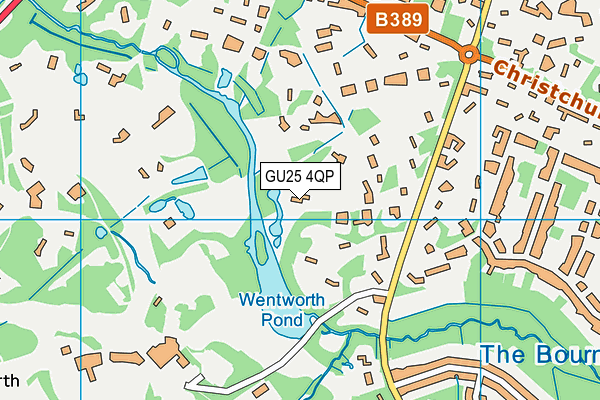 GU25 4QP map - OS VectorMap District (Ordnance Survey) GU25 4QP map - OS VectorMap District (Ordnance Survey)