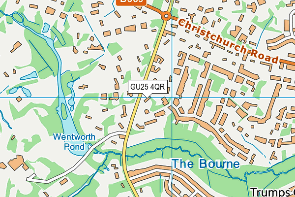 GU25 4QR map - OS VectorMap District (Ordnance Survey) GU25 4QR map - OS VectorMap District (Ordnance Survey)