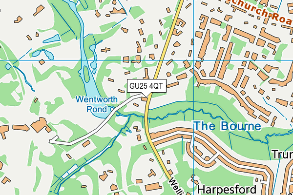 GU25 4QT map - OS VectorMap District (Ordnance Survey) GU25 4QT map - OS VectorMap District (Ordnance Survey)