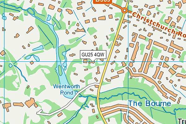GU25 4QW map - OS VectorMap District (Ordnance Survey) GU25 4QW map - OS VectorMap District (Ordnance Survey)