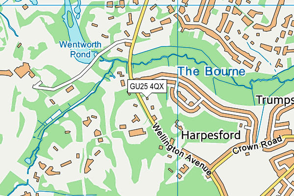 GU25 4QX map - OS VectorMap District (Ordnance Survey) GU25 4QX map - OS VectorMap District (Ordnance Survey)