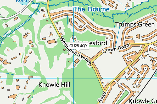 GU25 4QY map - OS VectorMap District (Ordnance Survey)