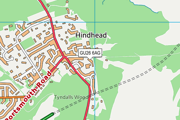 GU26 6AG map - OS VectorMap District (Ordnance Survey) GU26 6AG map - OS VectorMap District (Ordnance Survey)