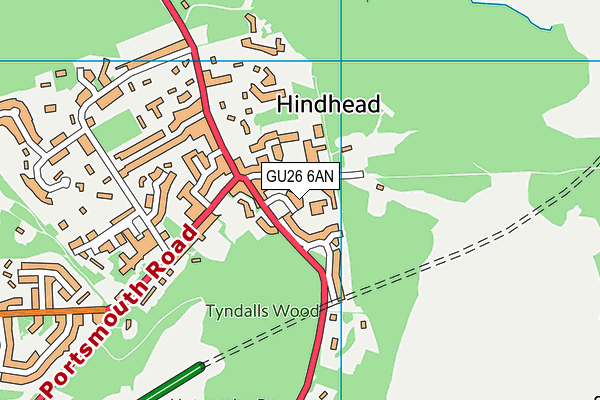 GU26 6AN map - OS VectorMap District (Ordnance Survey) GU26 6AN map - OS VectorMap District (Ordnance Survey)