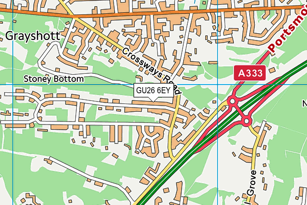 GU26 6EY map - OS VectorMap District (Ordnance Survey) GU26 6EY map - OS VectorMap District (Ordnance Survey)