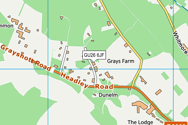 GU26 6JF map - OS VectorMap District (Ordnance Survey) GU26 6JF map - OS VectorMap District (Ordnance Survey)
