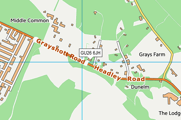 GU26 6JH map - OS VectorMap District (Ordnance Survey) GU26 6JH map - OS VectorMap District (Ordnance Survey)