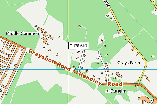GU26 6JQ map - OS VectorMap District (Ordnance Survey) GU26 6JQ map - OS VectorMap District (Ordnance Survey)