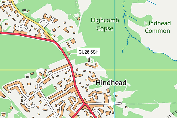 GU26 6SH map - OS VectorMap District (Ordnance Survey) GU26 6SH map - OS VectorMap District (Ordnance Survey)