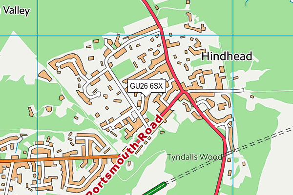GU26 6SX map - OS VectorMap District (Ordnance Survey) GU26 6SX map - OS VectorMap District (Ordnance Survey)