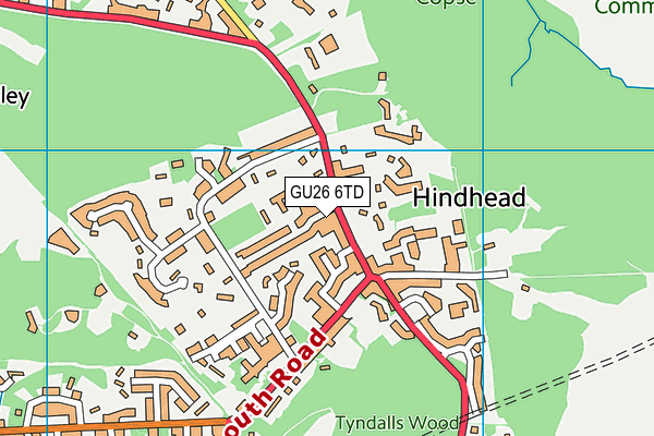 GU26 6TD map - OS VectorMap District (Ordnance Survey) GU26 6TD map - OS VectorMap District (Ordnance Survey)