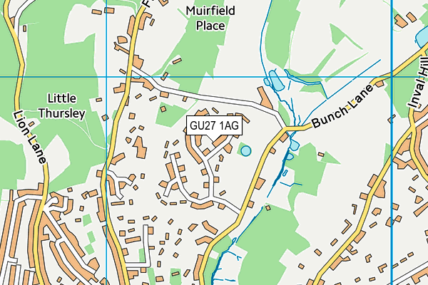 GU27 1AG map - OS VectorMap District (Ordnance Survey) GU27 1AG map - OS VectorMap District (Ordnance Survey)