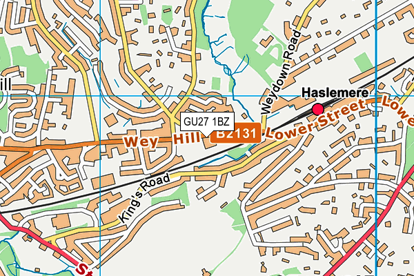GU27 1BZ map - OS VectorMap District (Ordnance Survey)