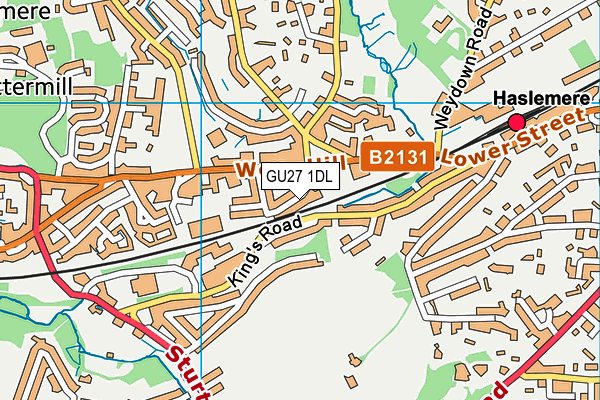 GU27 1DL map - OS VectorMap District (Ordnance Survey)