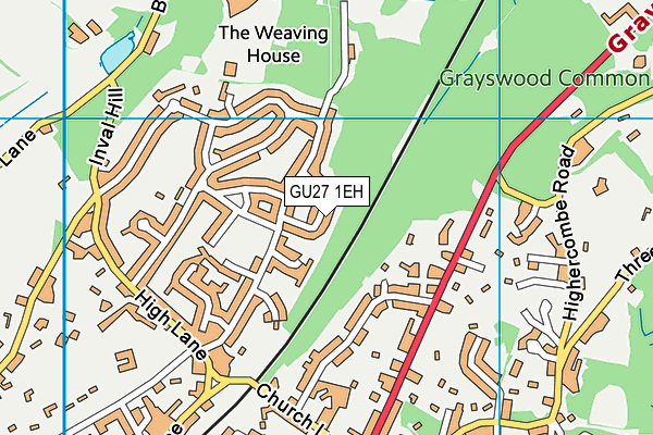 GU27 1EH map - OS VectorMap District (Ordnance Survey) GU27 1EH map - OS VectorMap District (Ordnance Survey)