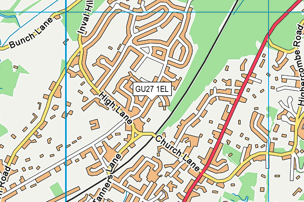 GU27 1EL map - OS VectorMap District (Ordnance Survey) GU27 1EL map - OS VectorMap District (Ordnance Survey)