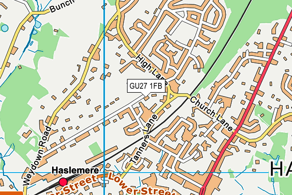 GU27 1FB map - OS VectorMap District (Ordnance Survey) GU27 1FB map - OS VectorMap District (Ordnance Survey)