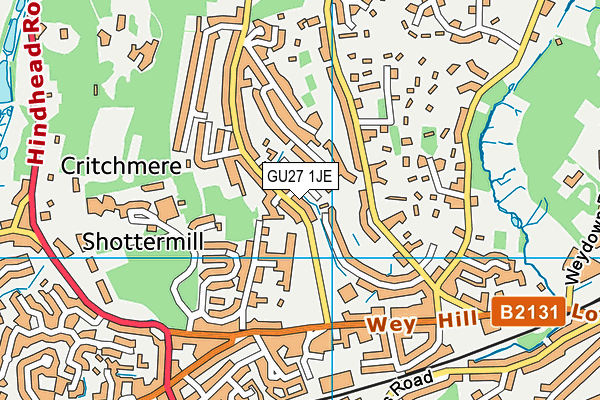 GU27 1JE map - OS VectorMap District (Ordnance Survey)