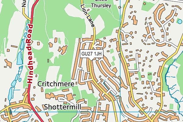 GU27 1JH map - OS VectorMap District (Ordnance Survey) GU27 1JH map - OS VectorMap District (Ordnance Survey)
