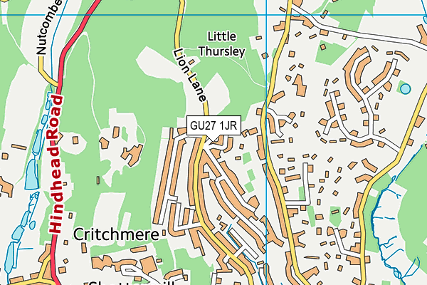 GU27 1JR map - OS VectorMap District (Ordnance Survey) GU27 1JR map - OS VectorMap District (Ordnance Survey)