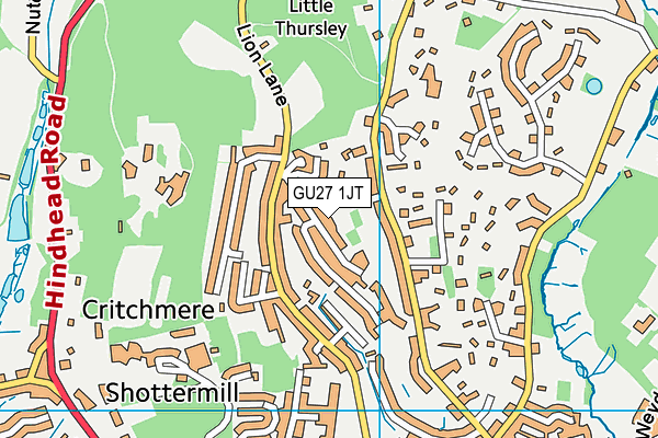 GU27 1JT map - OS VectorMap District (Ordnance Survey)