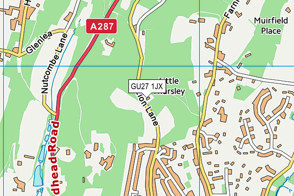 GU27 1JX map - OS VectorMap District (Ordnance Survey) GU27 1JX map - OS VectorMap District (Ordnance Survey)