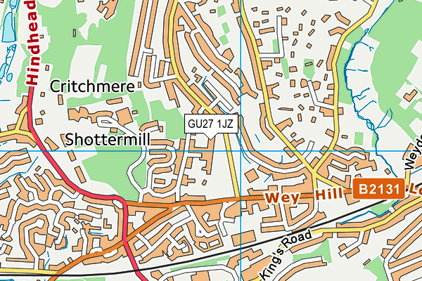 GU27 1JZ map - OS VectorMap District (Ordnance Survey) GU27 1JZ map - OS VectorMap District (Ordnance Survey)