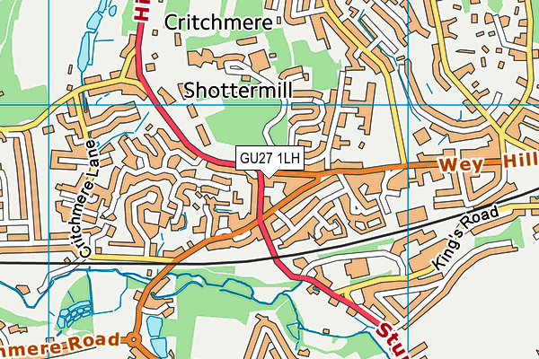 GU27 1LH map - OS VectorMap District (Ordnance Survey) GU27 1LH map - OS VectorMap District (Ordnance Survey)