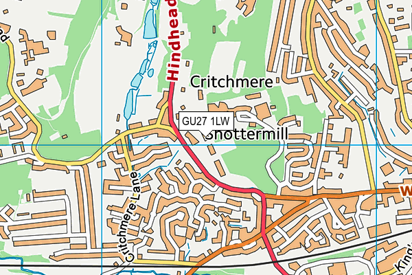 GU27 1LW map - OS VectorMap District (Ordnance Survey)