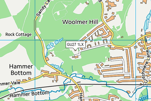 GU27 1LX map - OS VectorMap District (Ordnance Survey) GU27 1LX map - OS VectorMap District (Ordnance Survey)