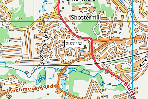 GU27 1NZ map - OS VectorMap District (Ordnance Survey) GU27 1NZ map - OS VectorMap District (Ordnance Survey)