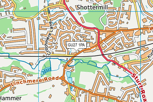 GU27 1PA map - OS VectorMap District (Ordnance Survey) GU27 1PA map - OS VectorMap District (Ordnance Survey)