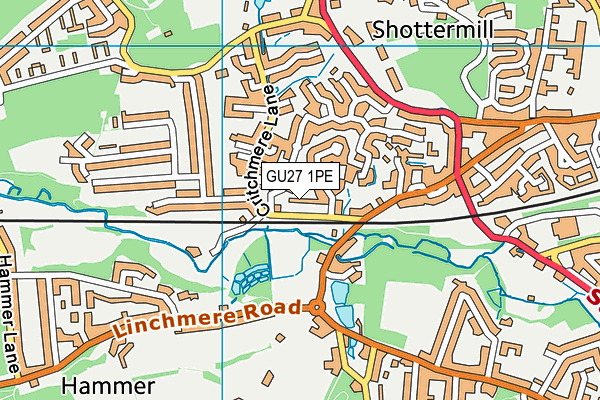 GU27 1PE map - OS VectorMap District (Ordnance Survey) GU27 1PE map - OS VectorMap District (Ordnance Survey)