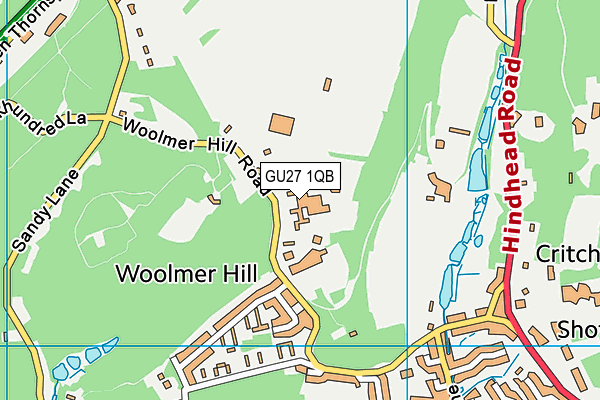GU27 1QB map - OS VectorMap District (Ordnance Survey) GU27 1QB map - OS VectorMap District (Ordnance Survey)