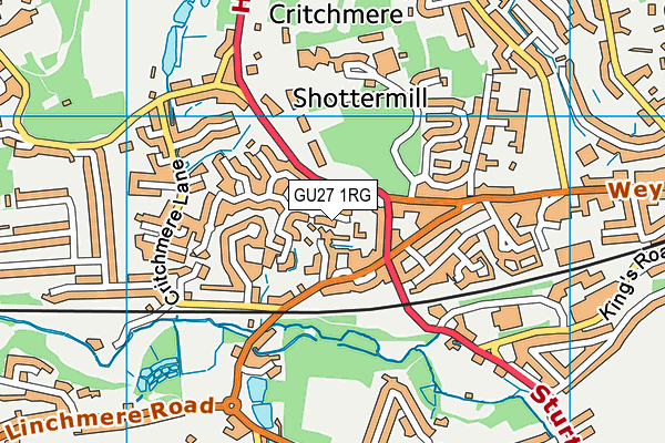 GU27 1RG map - OS VectorMap District (Ordnance Survey) GU27 1RG map - OS VectorMap District (Ordnance Survey)
