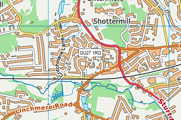 GU27 1RQ map - OS VectorMap District (Ordnance Survey) GU27 1RQ map - OS VectorMap District (Ordnance Survey)