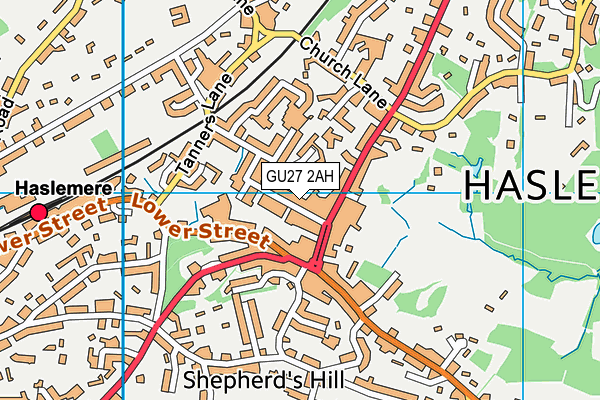 GU27 2AH map - OS VectorMap District (Ordnance Survey) GU27 2AH map - OS VectorMap District (Ordnance Survey)
