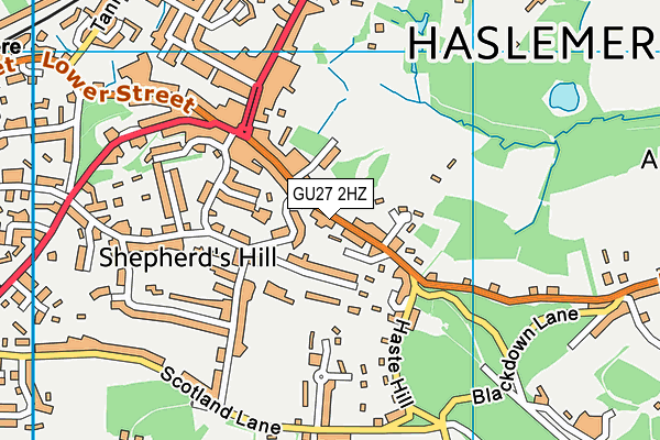 GU27 2HZ map - OS VectorMap District (Ordnance Survey) GU27 2HZ map - OS VectorMap District (Ordnance Survey)