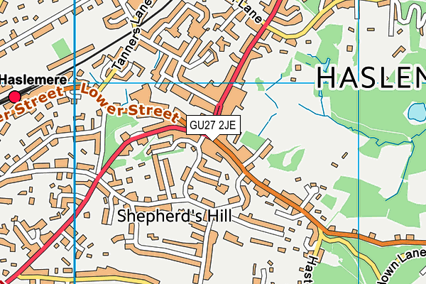 GU27 2JE map - OS VectorMap District (Ordnance Survey)