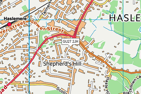 GU27 2JH map - OS VectorMap District (Ordnance Survey) GU27 2JH map - OS VectorMap District (Ordnance Survey)