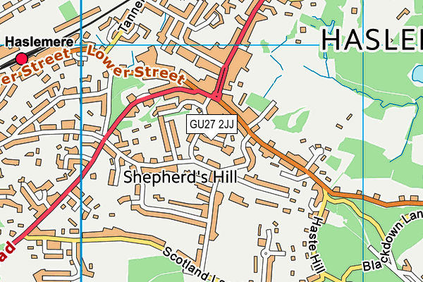 GU27 2JJ map - OS VectorMap District (Ordnance Survey)