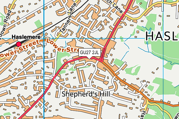GU27 2JL map - OS VectorMap District (Ordnance Survey)