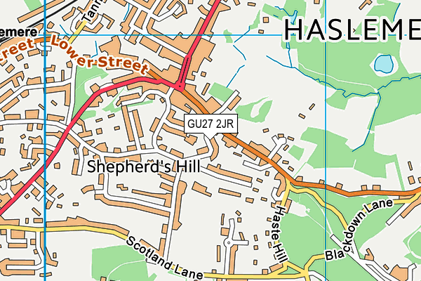 GU27 2JR map - OS VectorMap District (Ordnance Survey) GU27 2JR map - OS VectorMap District (Ordnance Survey)