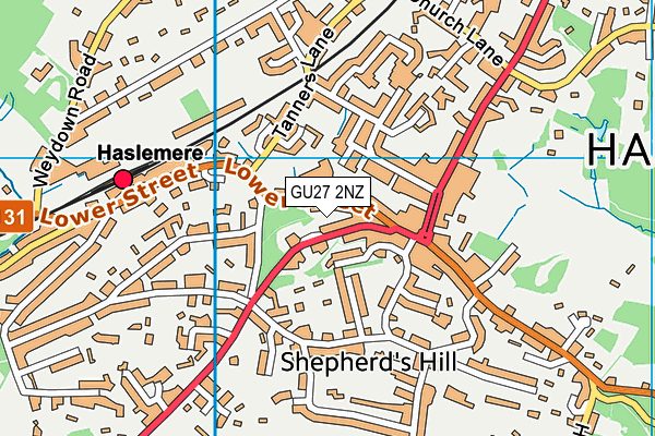 GU27 2NZ map - OS VectorMap District (Ordnance Survey) GU27 2NZ map - OS VectorMap District (Ordnance Survey)