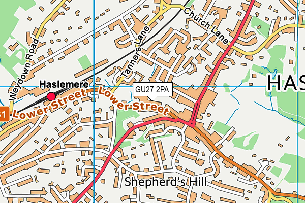 GU27 2PA map - OS VectorMap District (Ordnance Survey) GU27 2PA map - OS VectorMap District (Ordnance Survey)