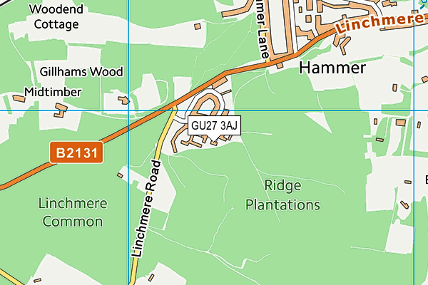 GU27 3AJ map - OS VectorMap District (Ordnance Survey) GU27 3AJ map - OS VectorMap District (Ordnance Survey)