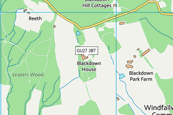 GU27 3BT map - OS VectorMap District (Ordnance Survey) GU27 3BT map - OS VectorMap District (Ordnance Survey)