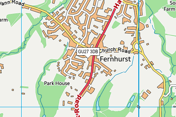 GU27 3DB map - OS VectorMap District (Ordnance Survey) GU27 3DB map - OS VectorMap District (Ordnance Survey)