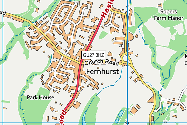 GU27 3HZ map - OS VectorMap District (Ordnance Survey) GU27 3HZ map - OS VectorMap District (Ordnance Survey)