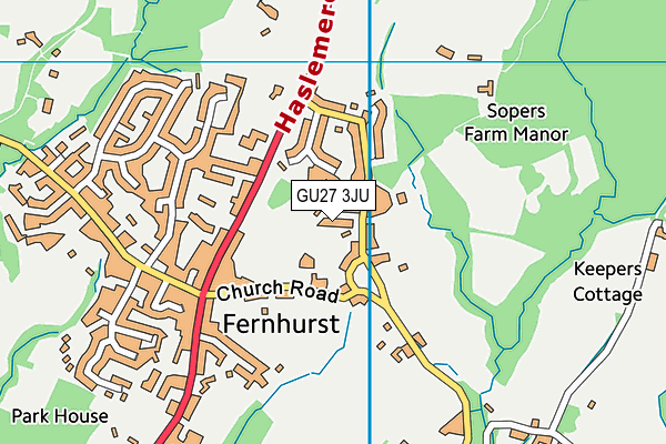 GU27 3JU map - OS VectorMap District (Ordnance Survey) GU27 3JU map - OS VectorMap District (Ordnance Survey)